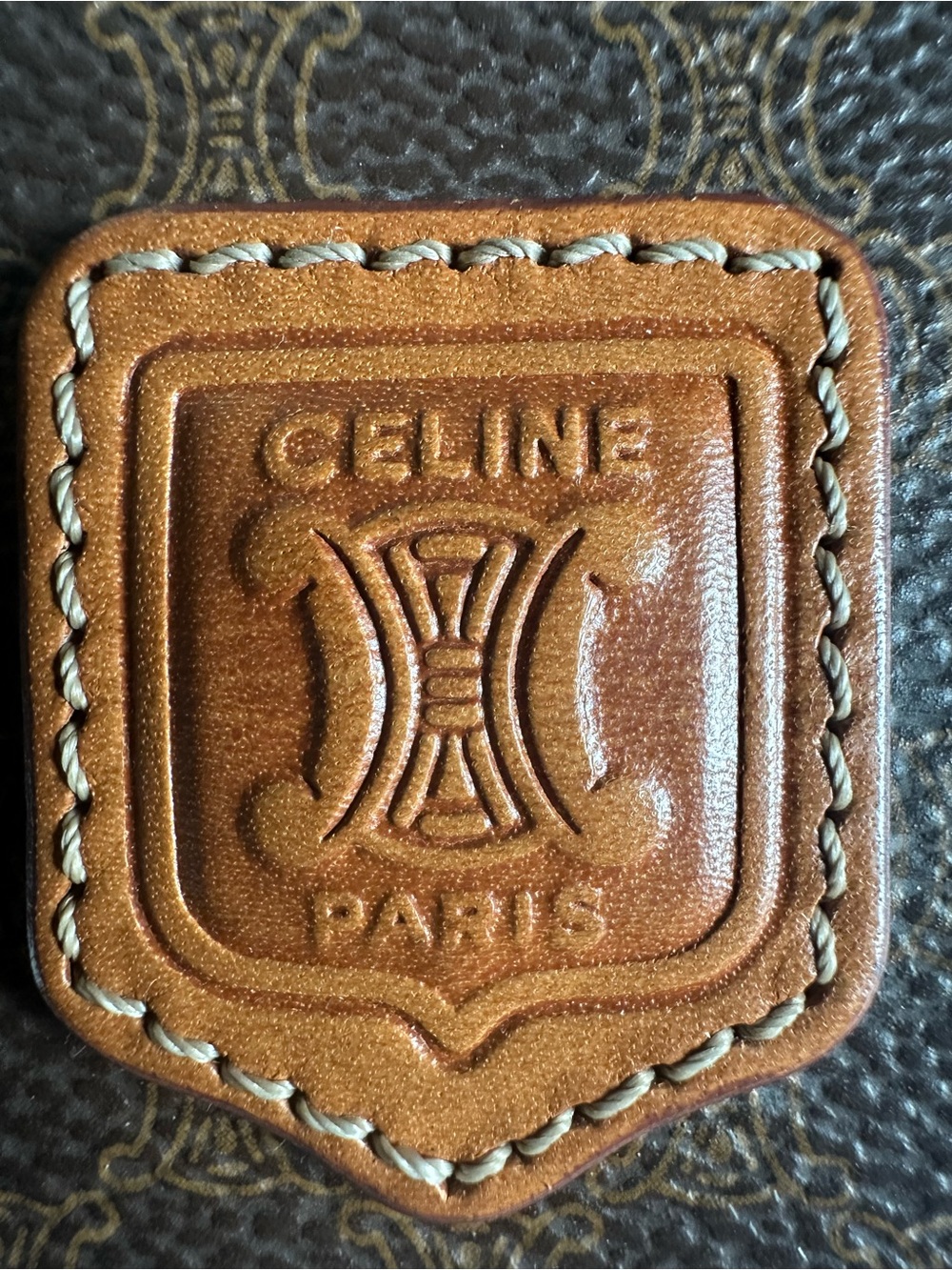 Vintage CELINE Macadam Triomphe Cosmetic Pouch Clutch Bag Italy - Picture 3 of 17